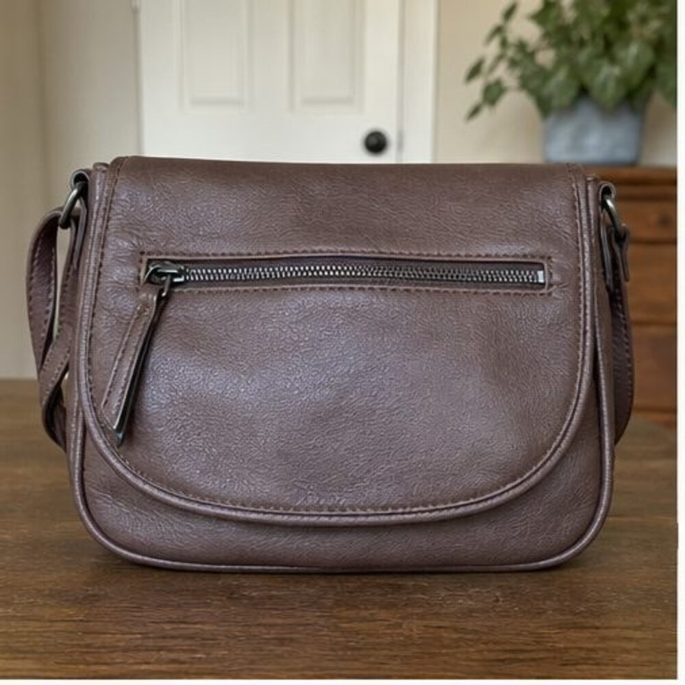Brown Faux Leather Bag